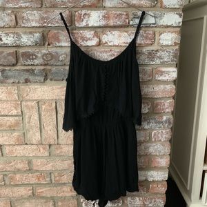 Lush: Black Romper with open back
